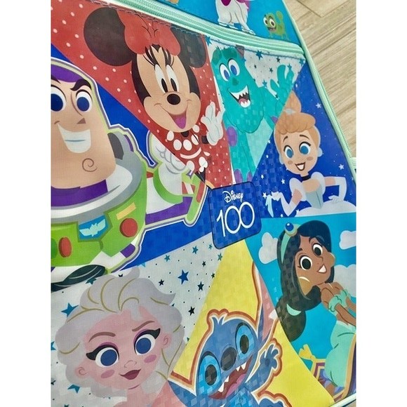 RARE~Disney Backpack 100th Anniversary Blue Full Size Elsa Stitch NWT New - Picture 3 of 5
